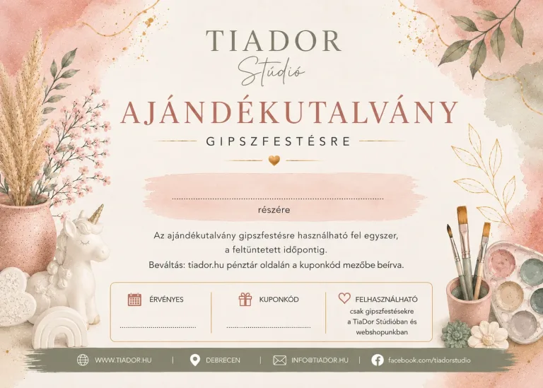 TiaDor ajándékutalvány – gipszfestés