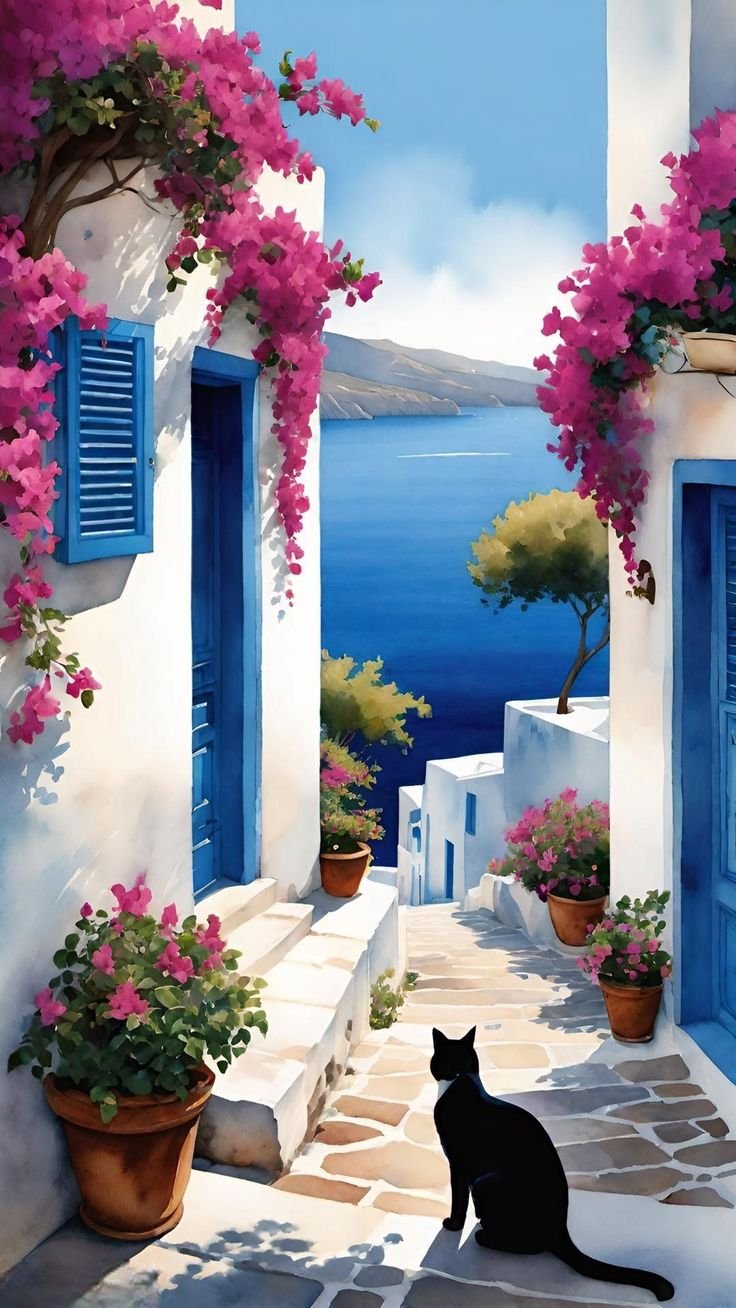 Santorini élményfestés – Júl 25., 14:00–17:00 - TiaDor Stúdió Debrecen