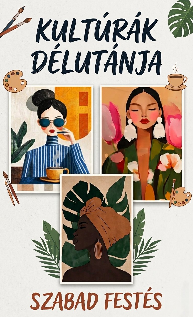 Kultúrák délutánja élményfestés – Szept 19., 12:00–15:00 - TiaDor Stúdió Debrecen