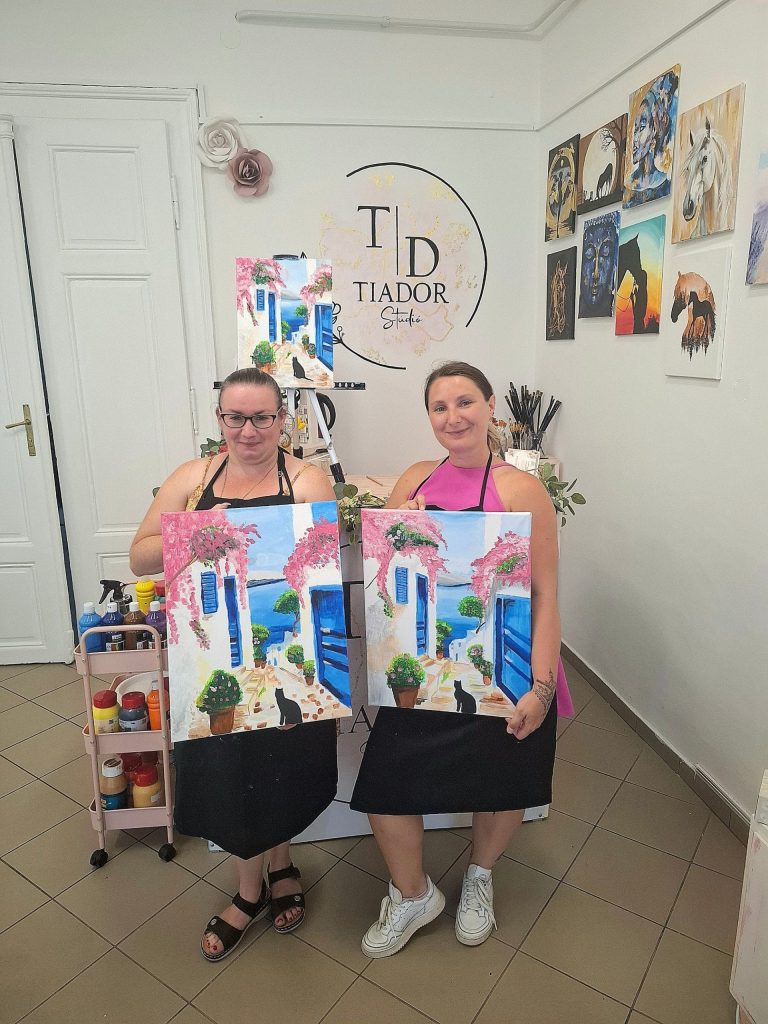 Barátnős Santorini élményfestés – TiaDor Stúdió