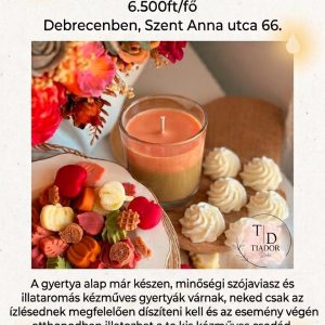 Gyertya díszítő workshop a TiaDor Stúdióban élményfestés – Okt 25., 10:00–11:00 - TiaDor Stúdió Debrecen