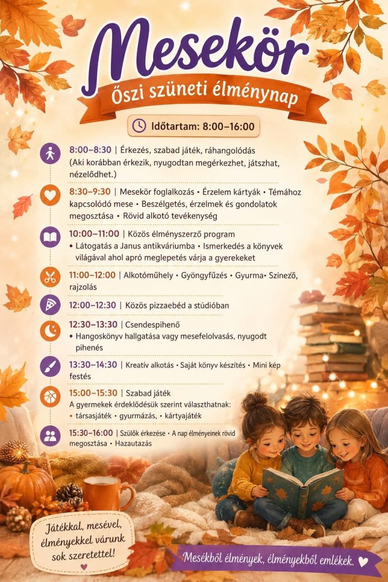 Mesekör - Őszi szüneti élménynap élményfestés – Okt 30., 08:00– – Okt 30., 08:00 - TiaDor Stúdió Debrecen