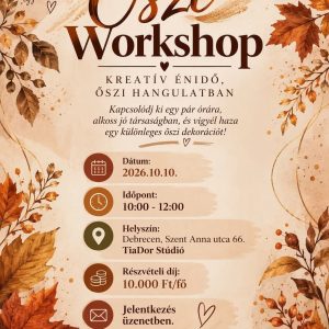Őszi workshop élményfestés – Okt 10., 10:00–12:00 - TiaDor Stúdió Debrecen